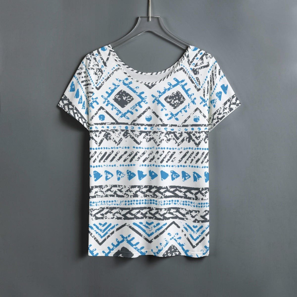 All-Over Print Women's Round Neck T-shirt With Raglan Sleeve