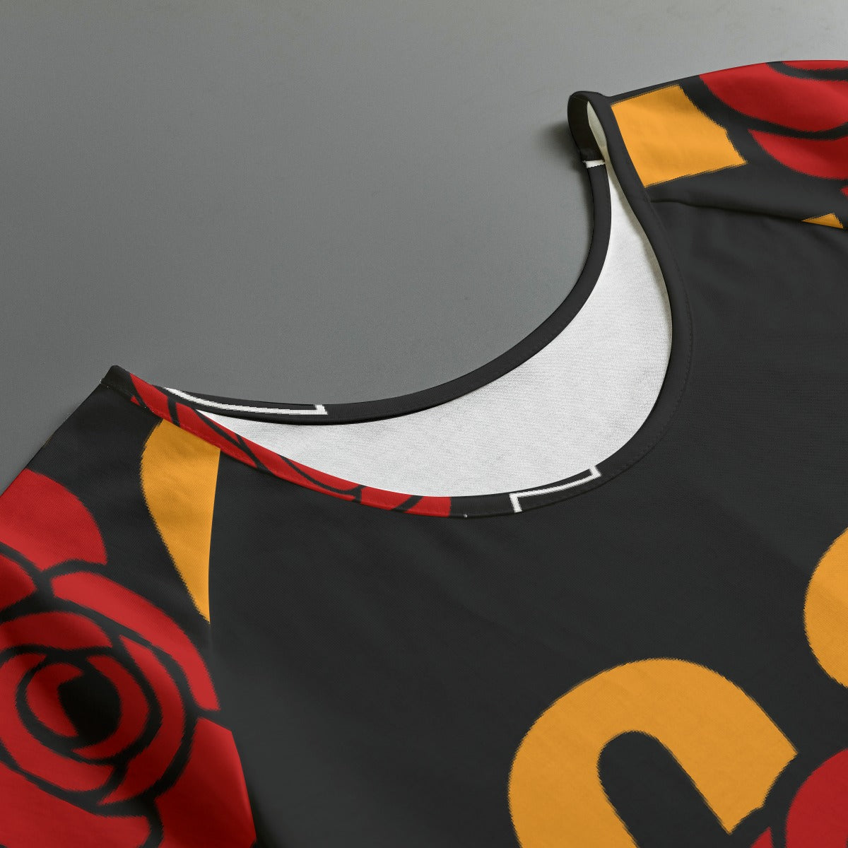 All-Over Print Women's Round Neck T-shirt With Raglan Sleeve