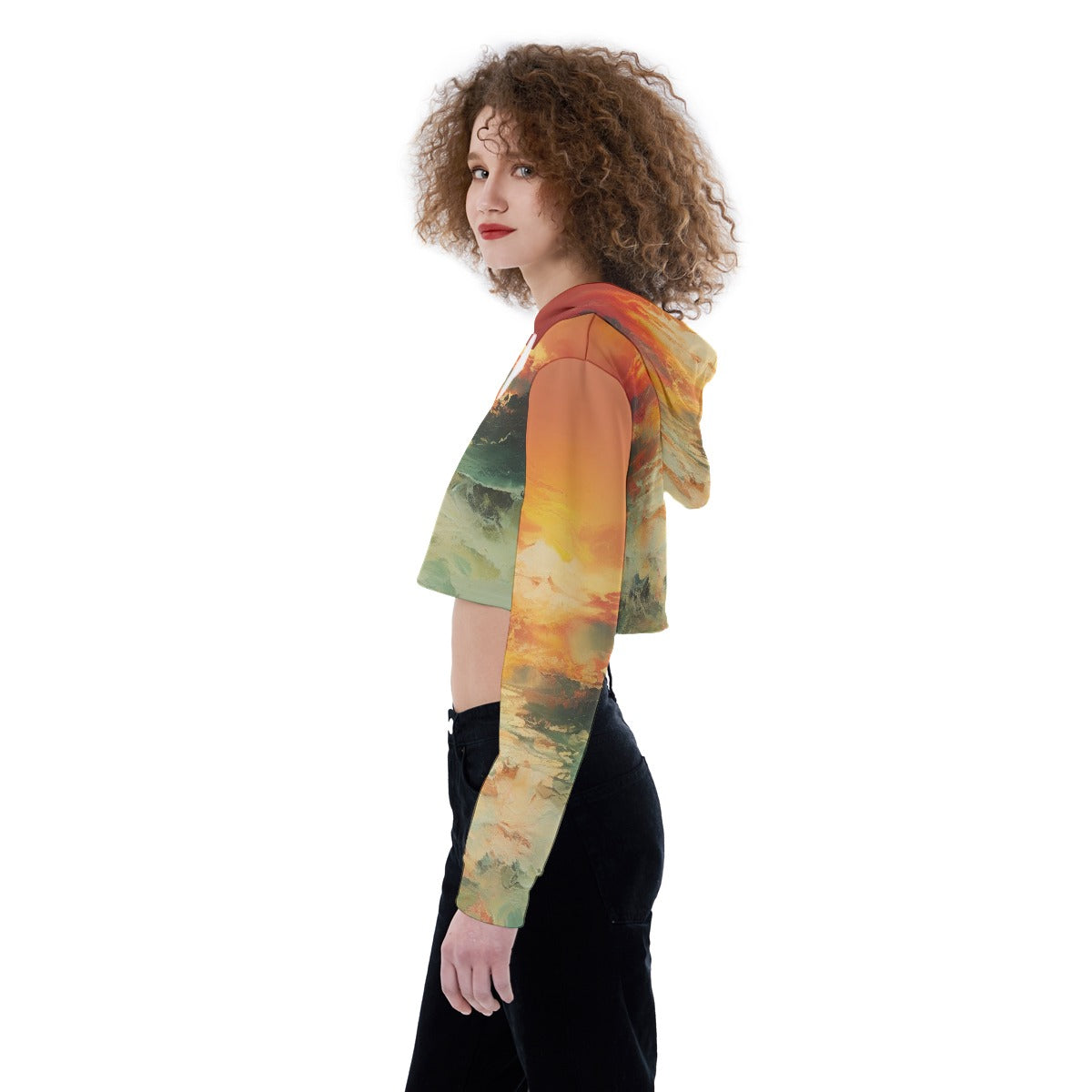 All-Over Print Women's Crop Top Hoodie