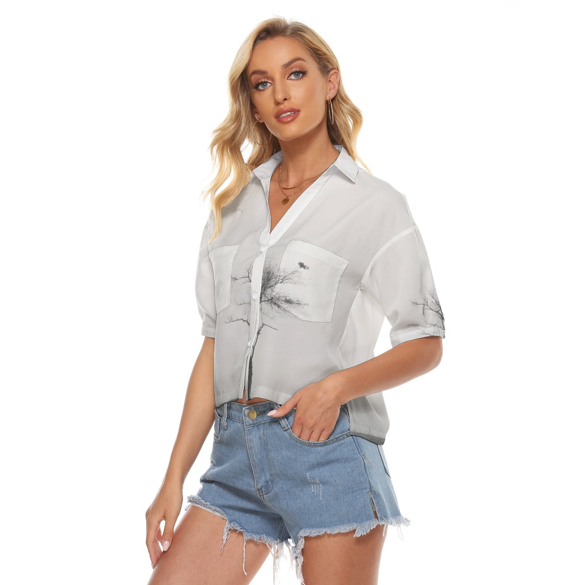 All-Over Print Women's V-neck Shirts