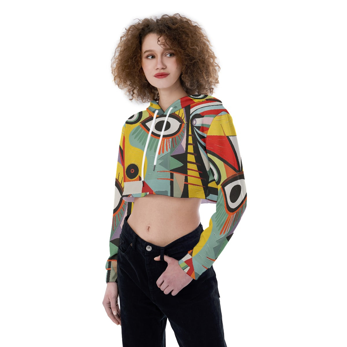All-Over Print Women's Crop Top Hoodie
