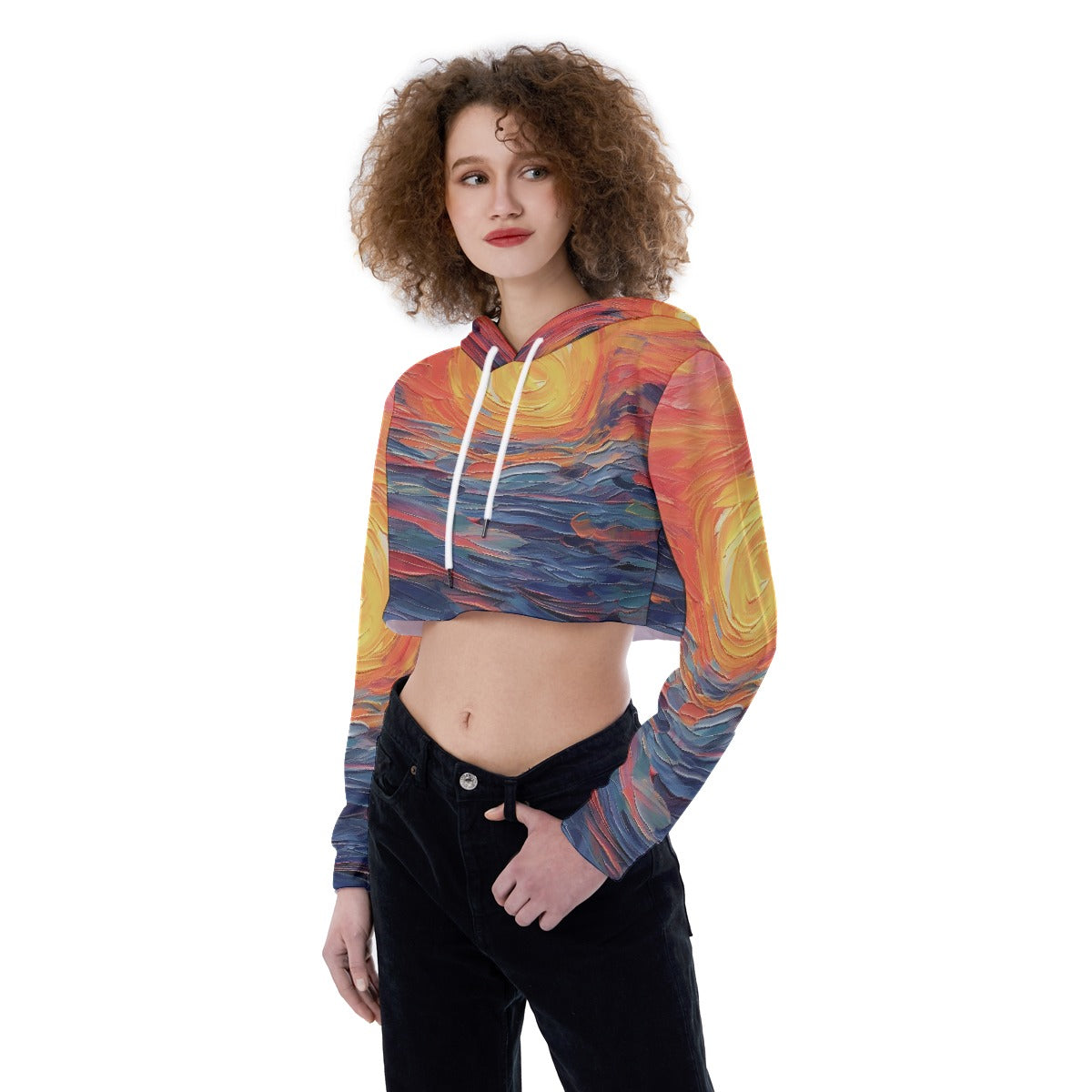 All-Over Print Women's Crop Top Hoodie