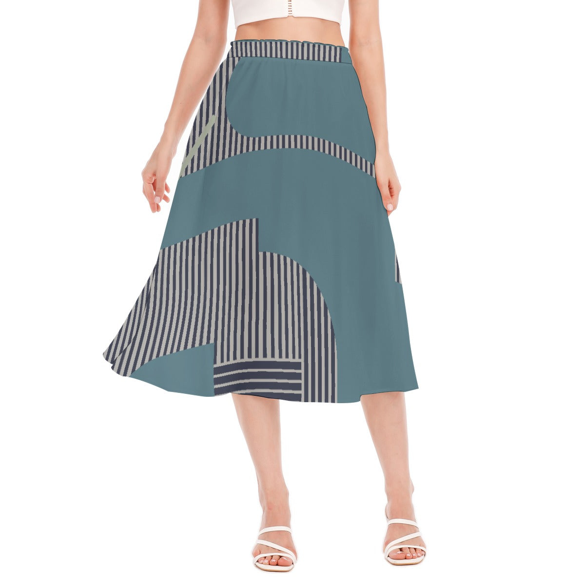 All-Over Print Women's Long Section Chiffon Skirt