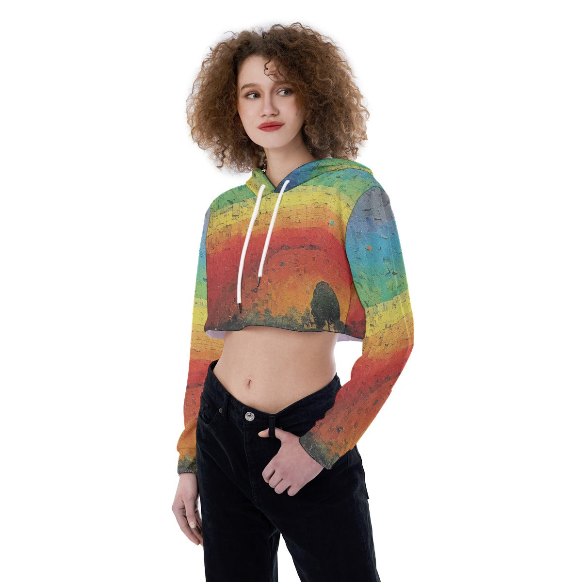 All-Over Print Women's Crop Top Hoodie
