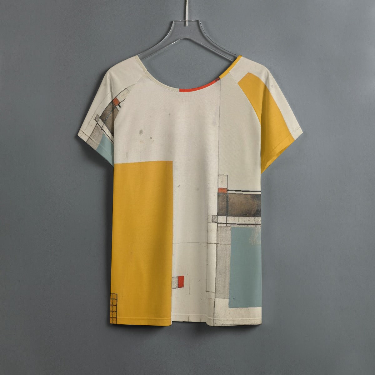 All-Over Print Women's Round Neck T-shirt With Raglan Sleeve