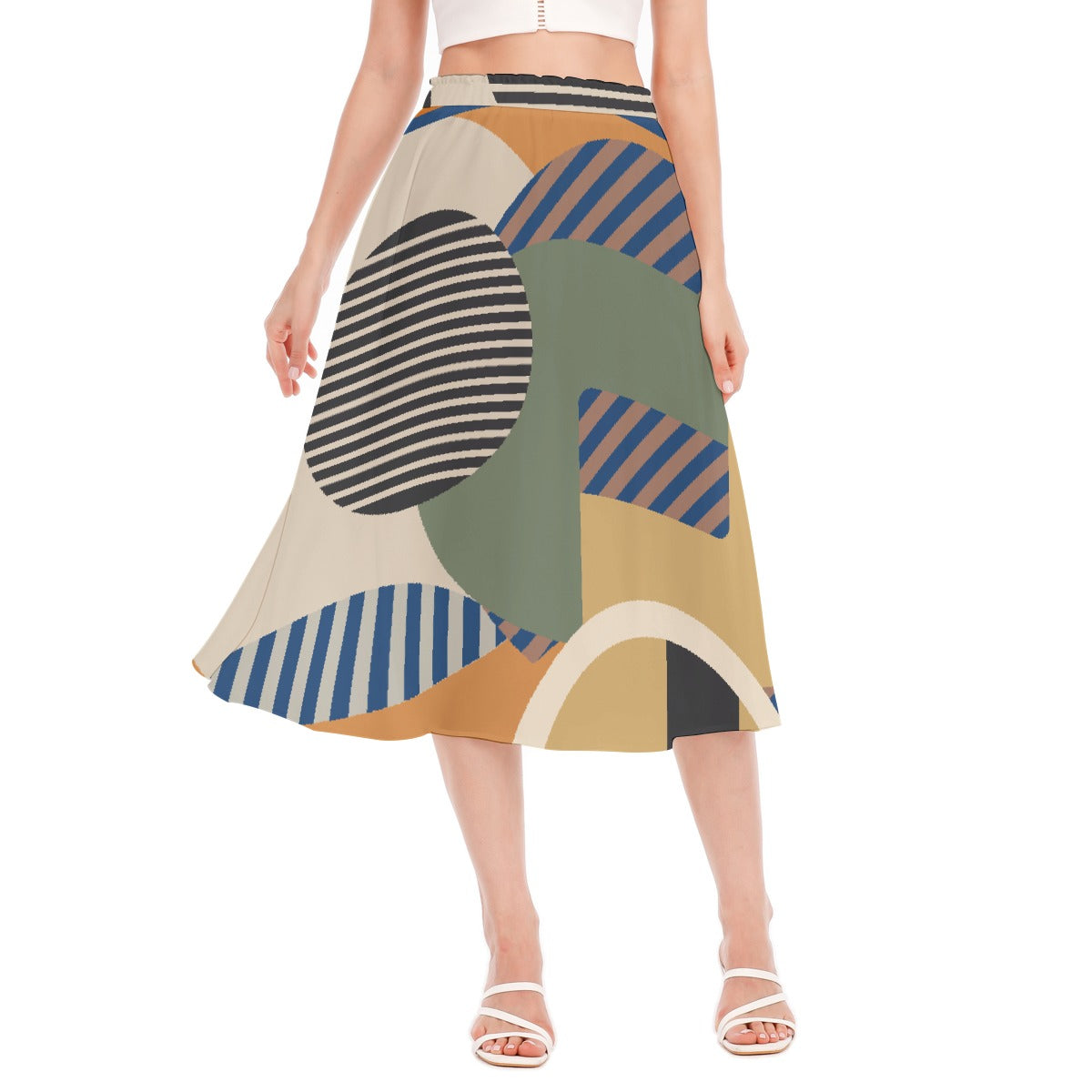 All-Over Print Women's Long Section Chiffon Skirt