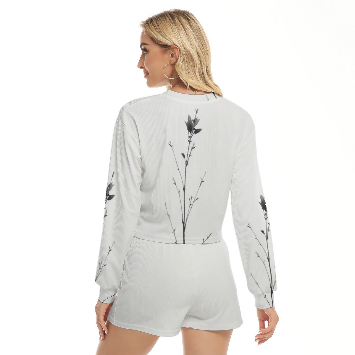 All-Over Print Women's Short Sweatshirt And Pants Suit