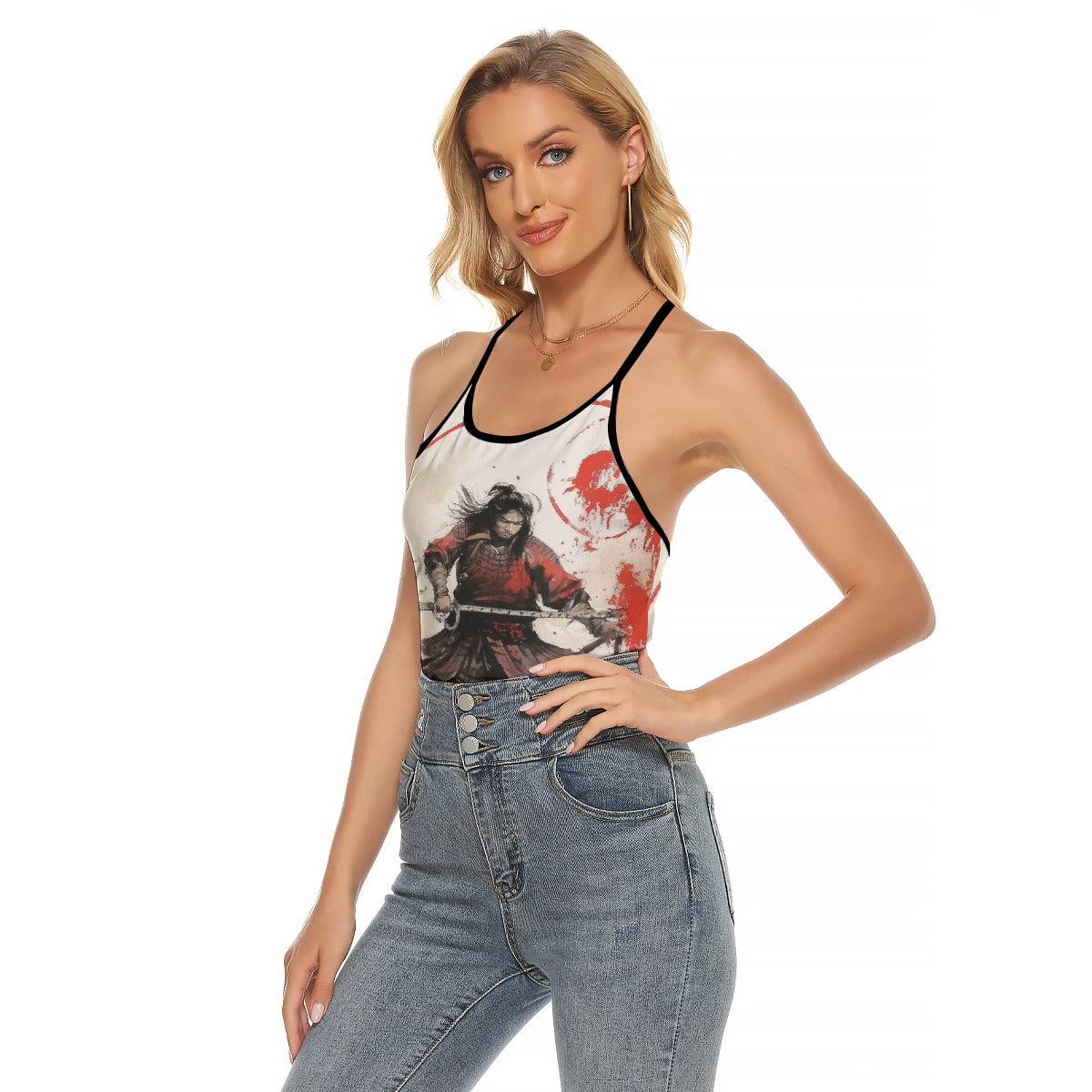 All-Over Print Women's Criss-Cross Open Back Tank Top