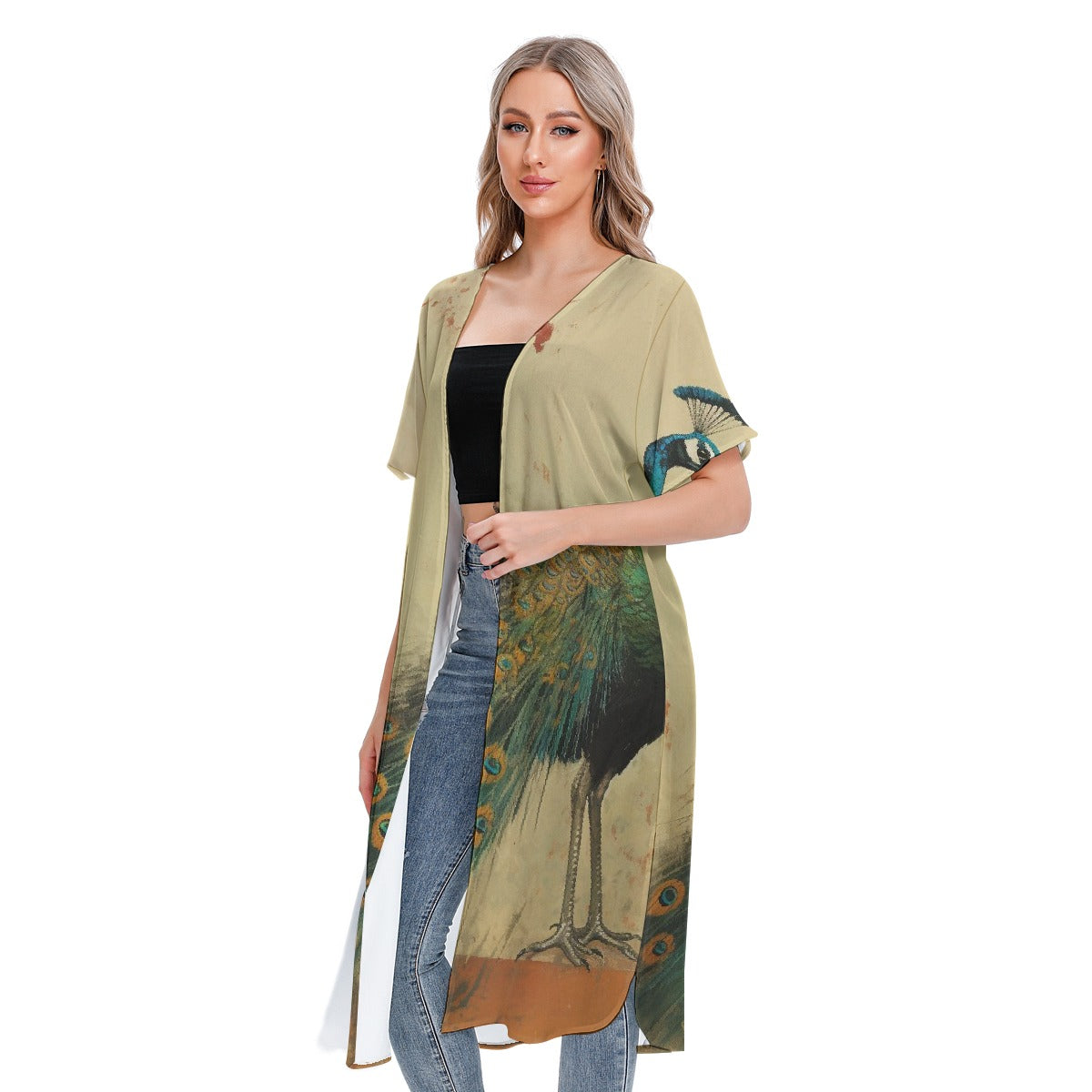 All-Over Print Women's Short Sleeve Cardigan