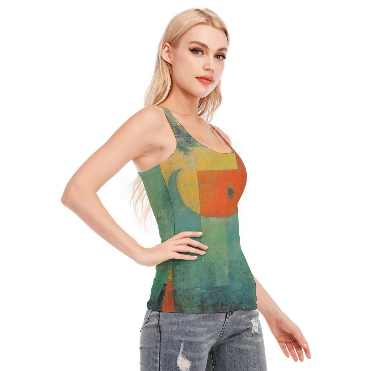 All-Over Print Women's Racer Vest | 190GSM Cotton