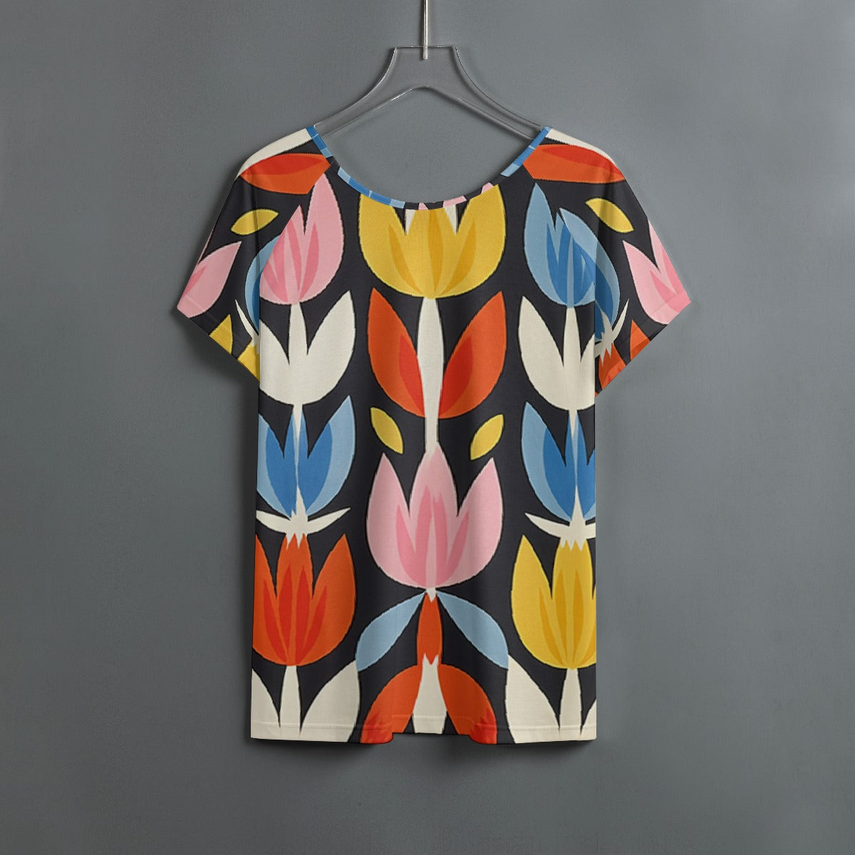 All-Over Print Women's Round Neck T-shirt With Raglan Sleeve