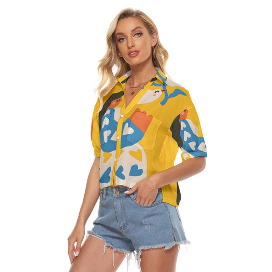 All-Over Print Women's V-neck Shirts