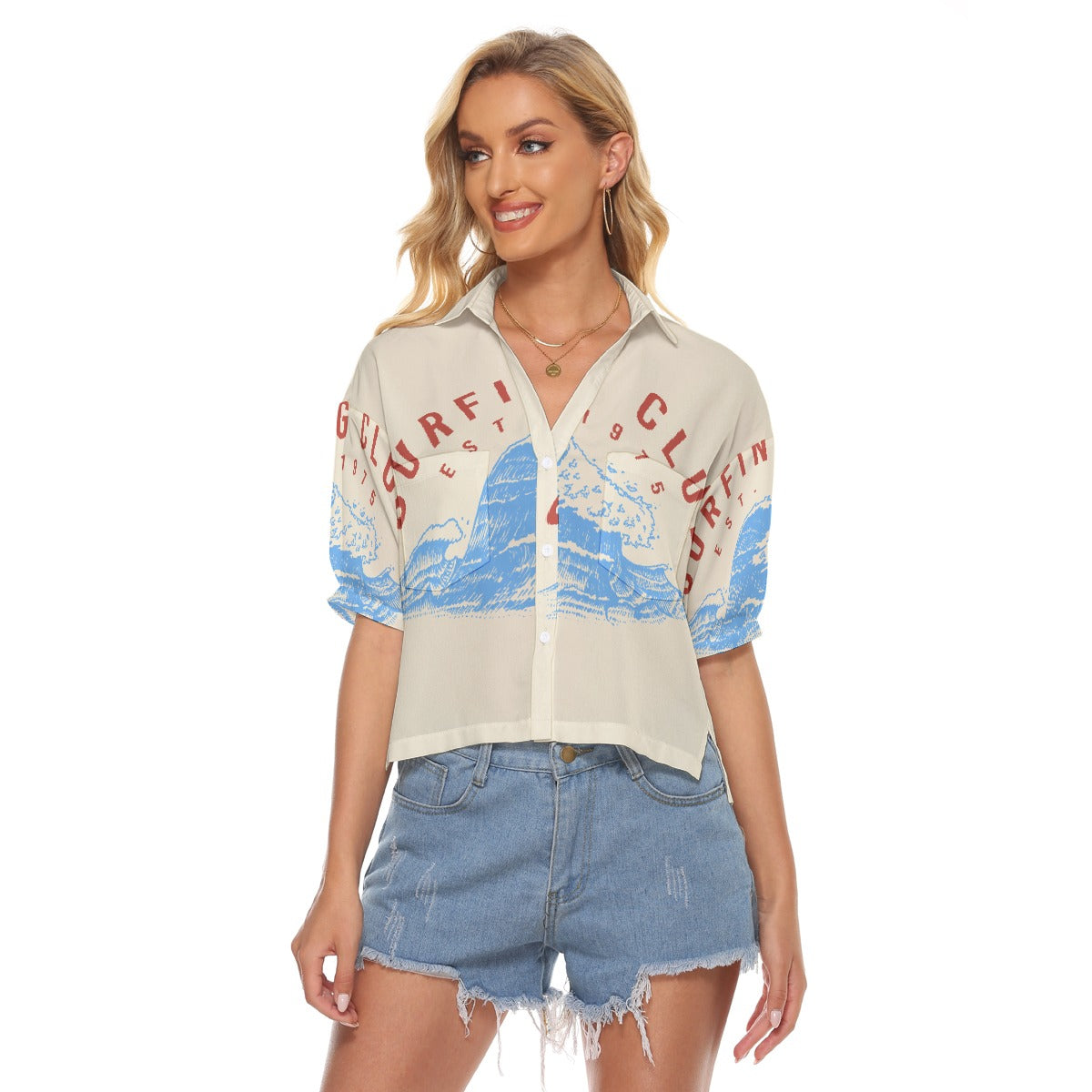 All-Over Print Women's V-neck Shirts