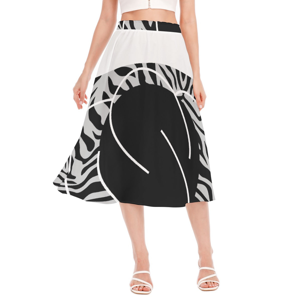 All-Over Print Women's Long Section Chiffon Skirt