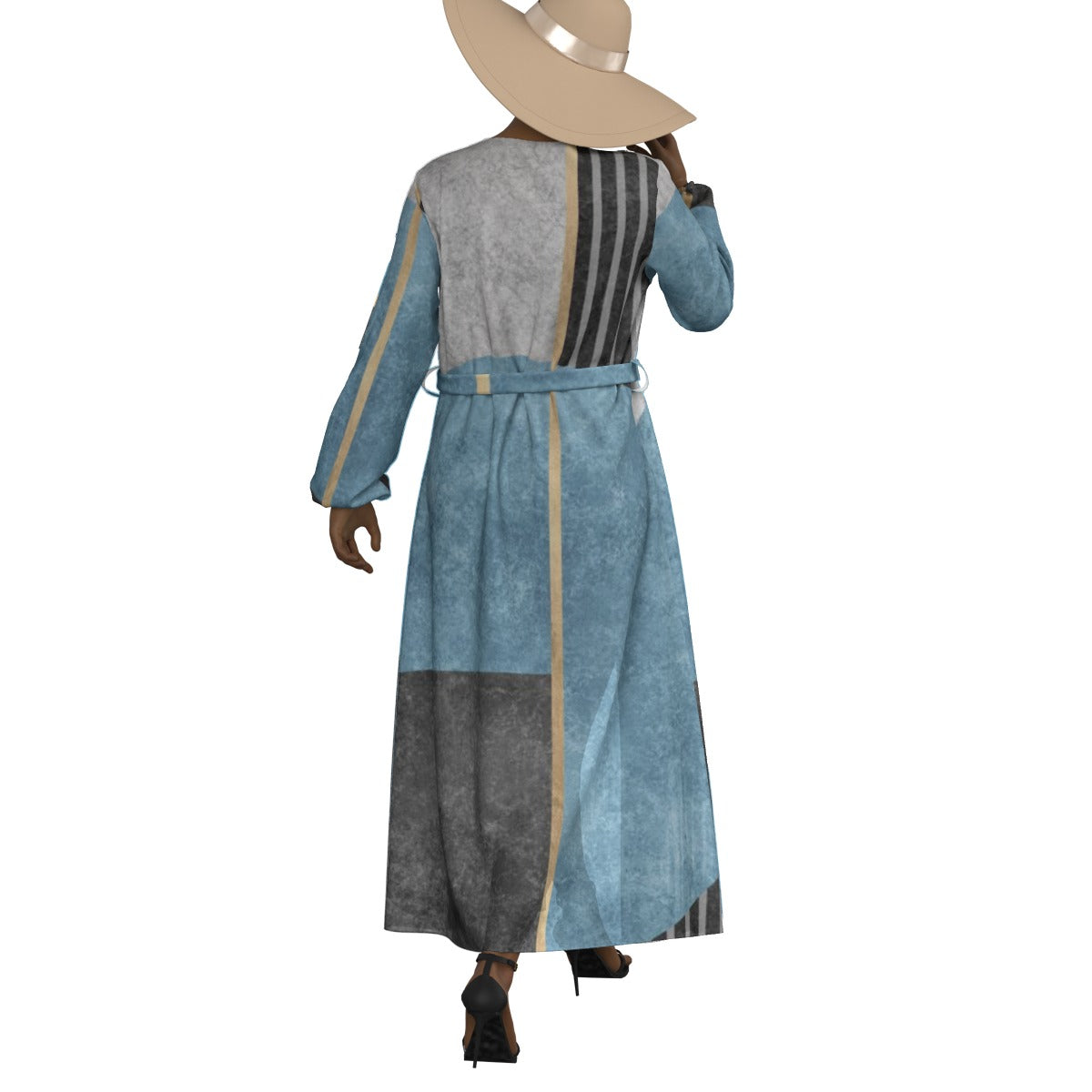 All-Over Print Women's Lace-up Chiffon Robe