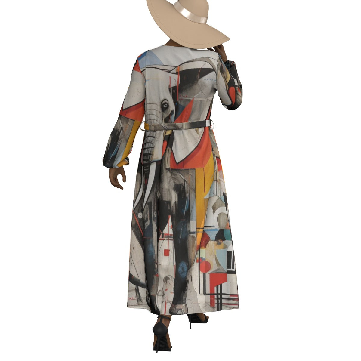 All-Over Print Women's Lace-up Chiffon Robe