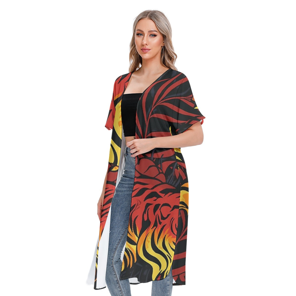 All-Over Print Women's Short Sleeve Cardigan