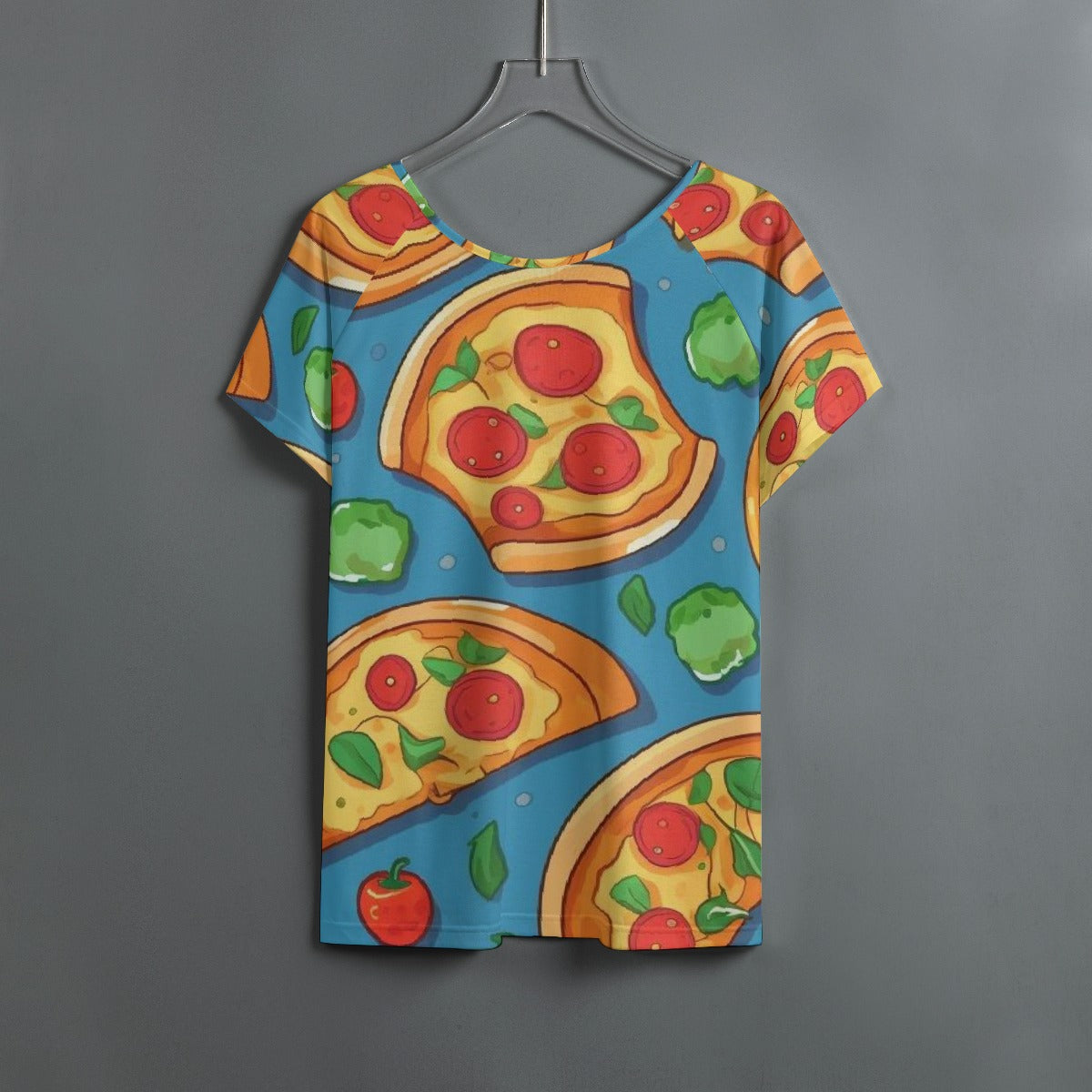 All-Over Print Women's Round Neck T-shirt With Raglan Sleeve