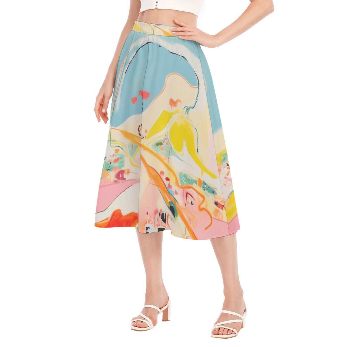 All-Over Print Women's Long Section Chiffon Skirt