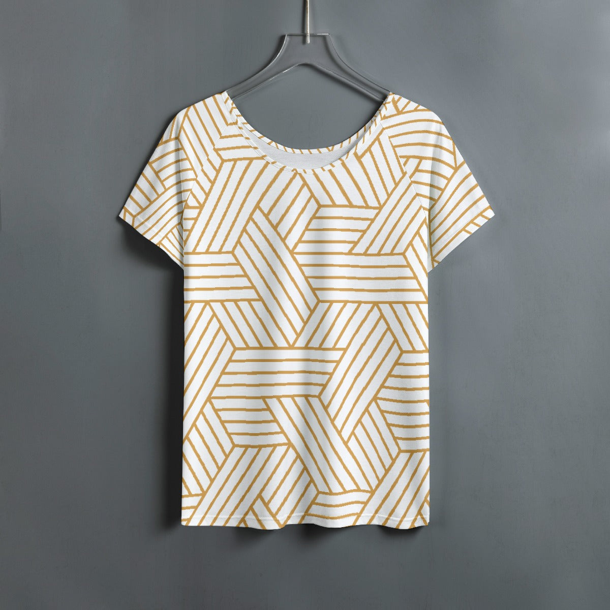 All-Over Print Women's Round Neck T-shirt With Raglan Sleeve