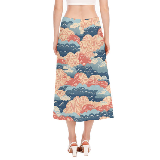 All-Over Print Women's High Slit Long Skirt