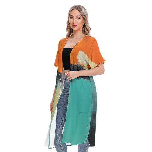 All-Over Print Women's Short Sleeve Cardigan