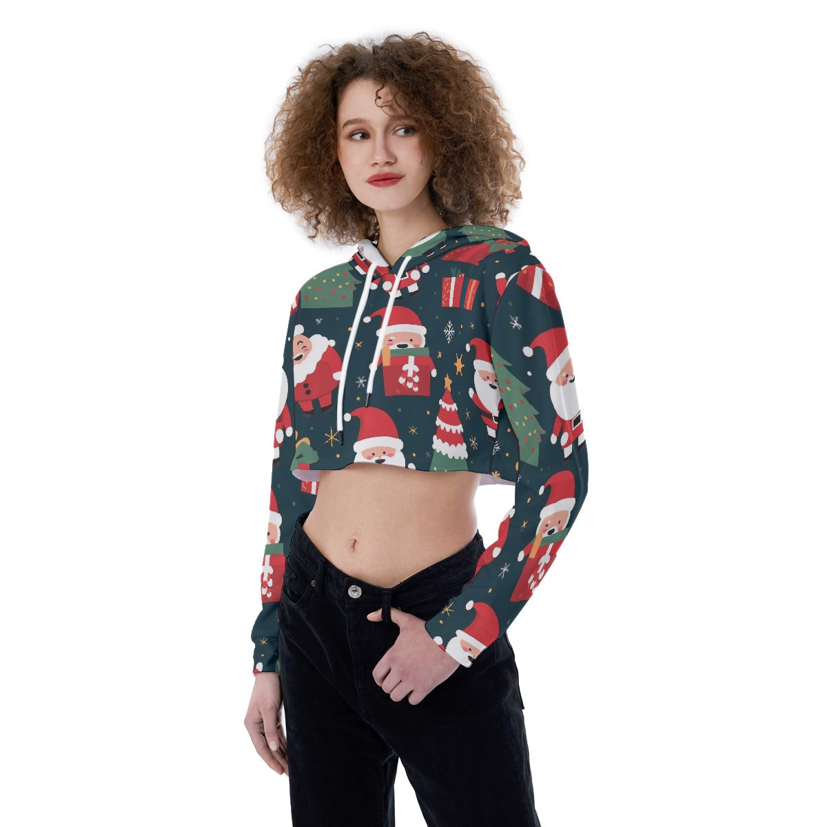 All-Over Print Women's Crop Top Hoodie