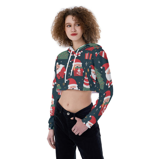 All-Over Print Women's Crop Top Hoodie