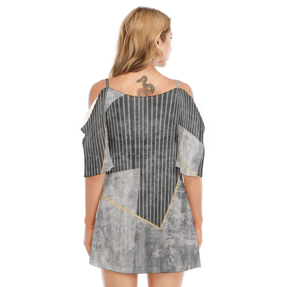 All-Over Print Women's Off-shoulder Cami Dress