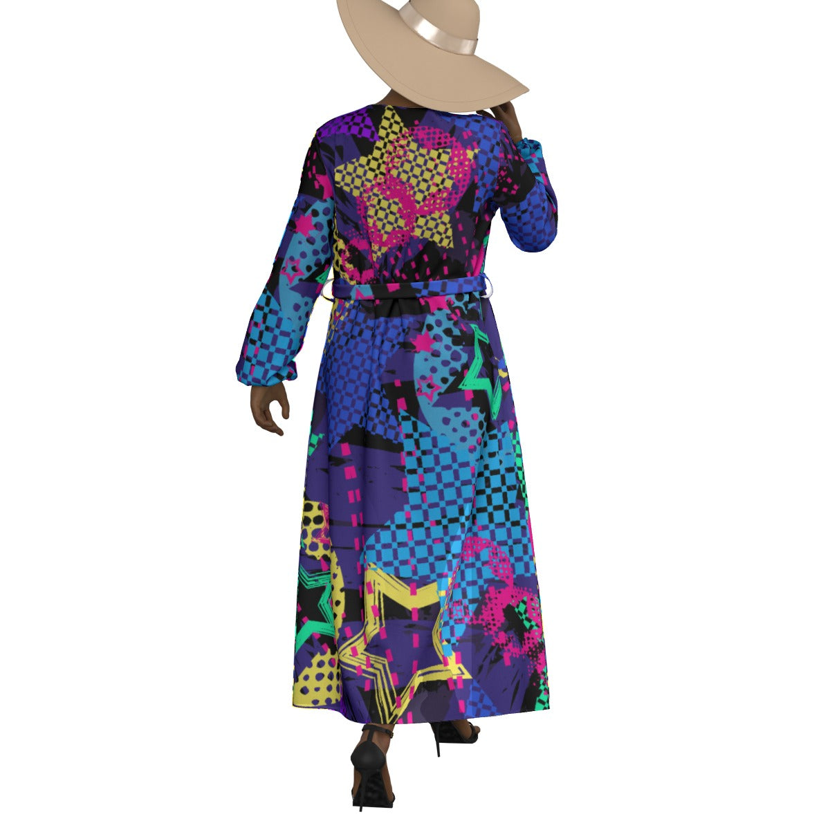 All-Over Print Women's Lace-up Chiffon Robe