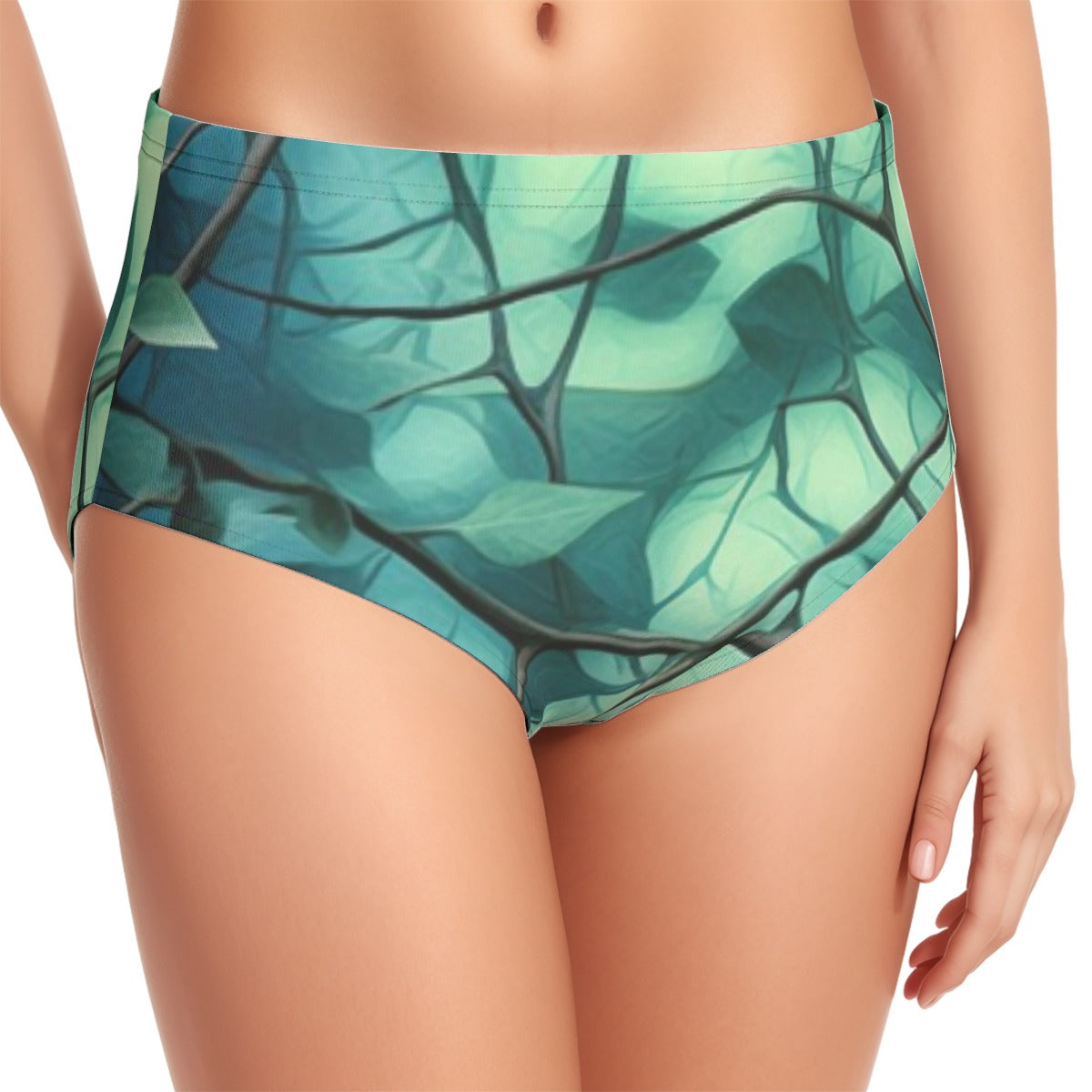 All-Over Print Women's Swimsuit Set With Halter