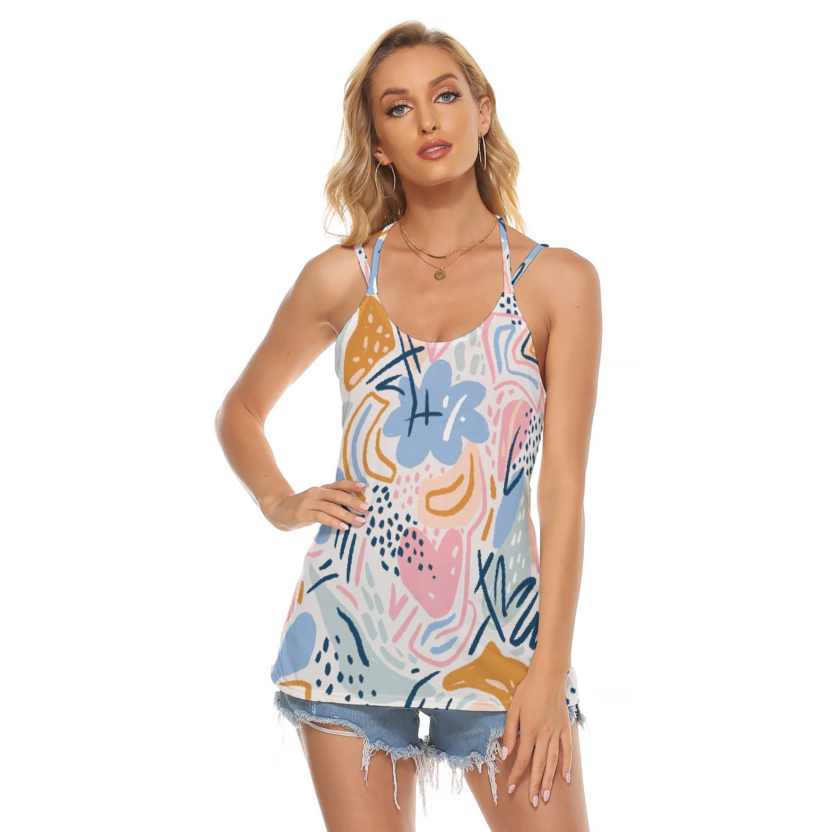 All-Over Print Women's Halter Top With Backless