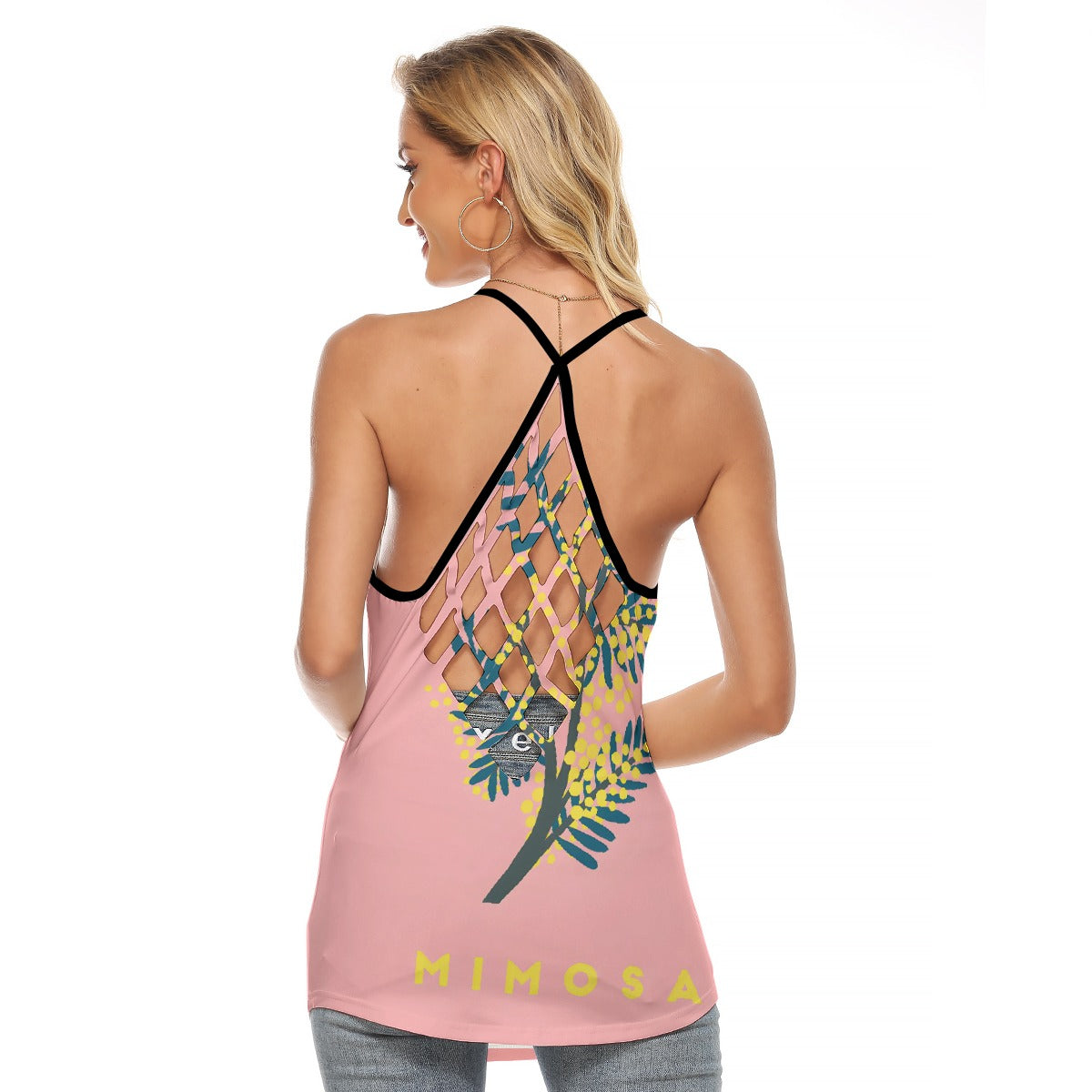 All-Over Print Women's Criss-Cross Open Back Tank Top