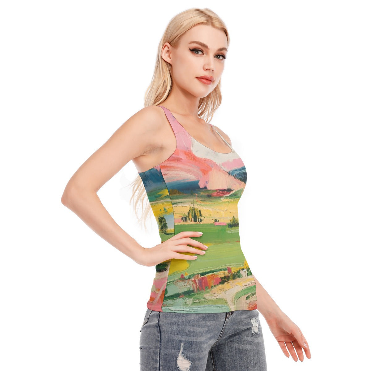All-Over Print Women's Racer Vest | 190GSM Cotton