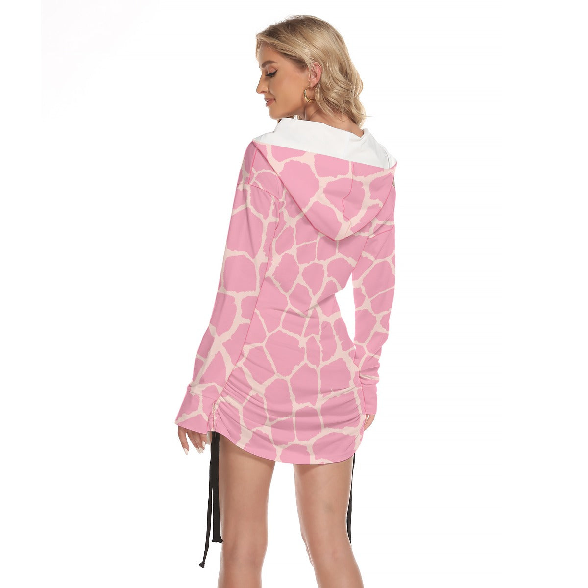 All-Over Print Women's One-shoulder Dress With Waist Shirring