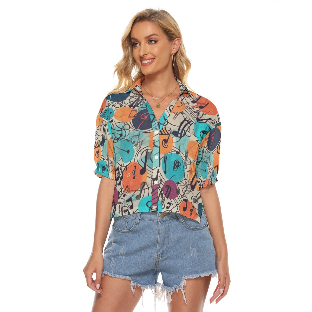 All-Over Print Women's V-neck Shirts