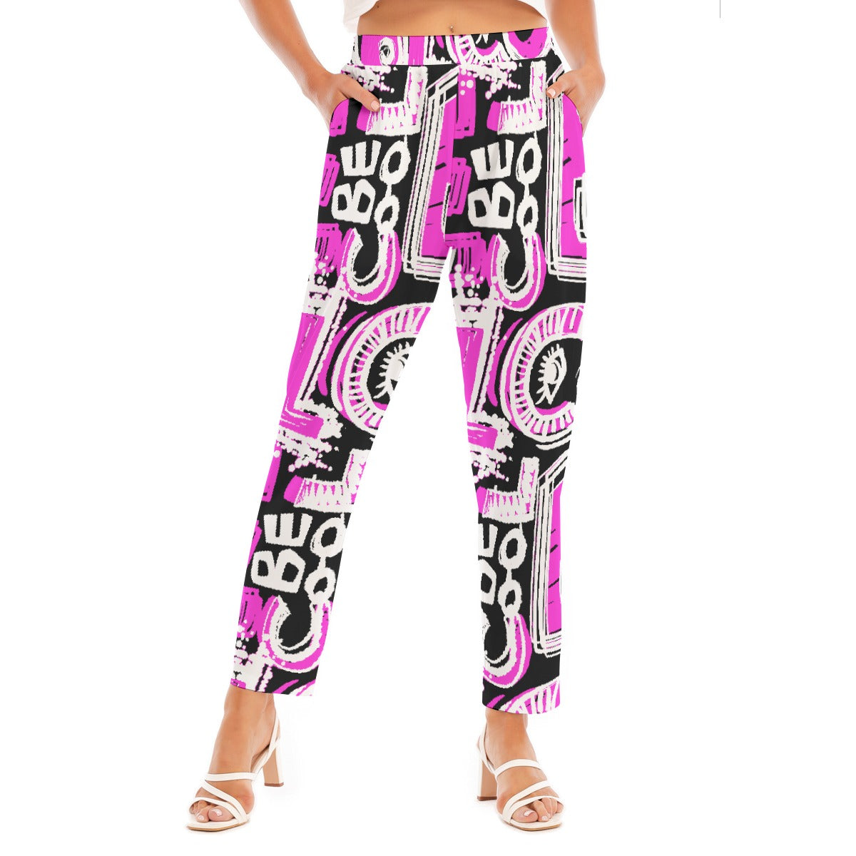 All-Over Print Women's Loose Straight-leg Pants