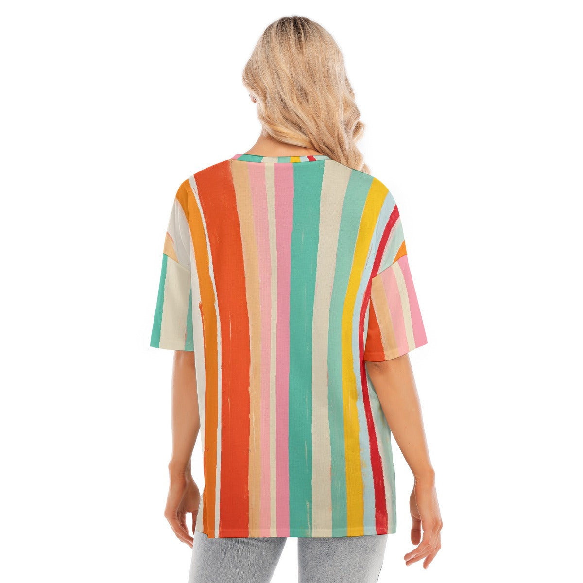 All-Over Print Women's Short Sleeves T-shirt With Hem Split