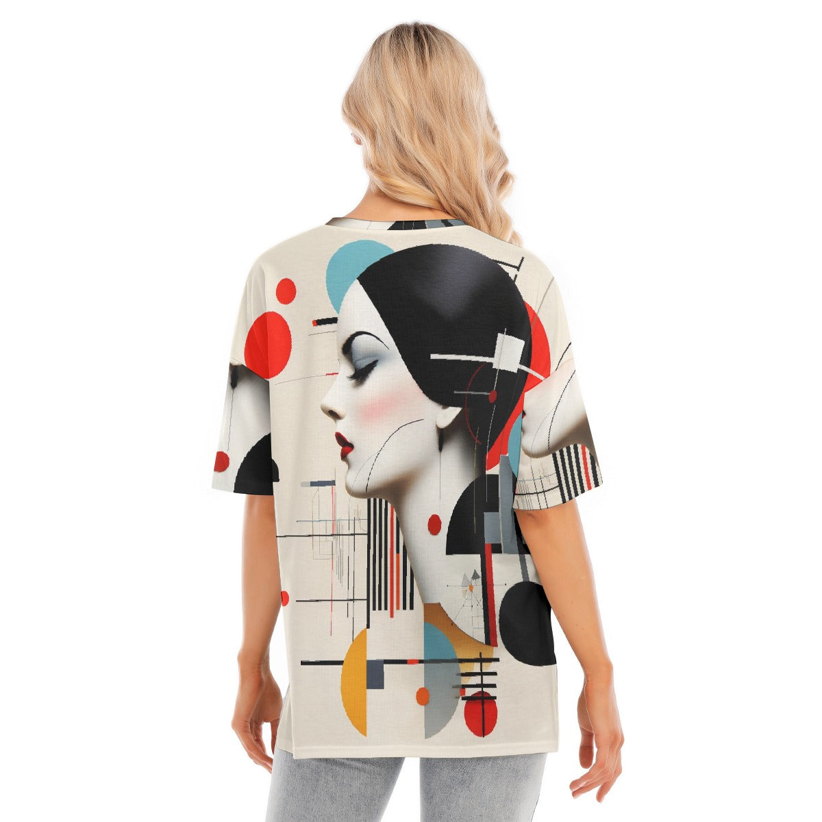 All-Over Print Women's Short Sleeves T-shirt With Hem Split