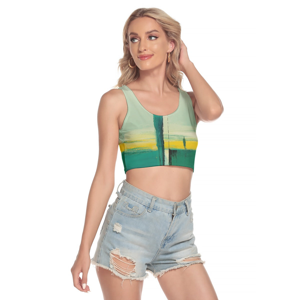 All-Over Print Women's Sport Crop Tank Top