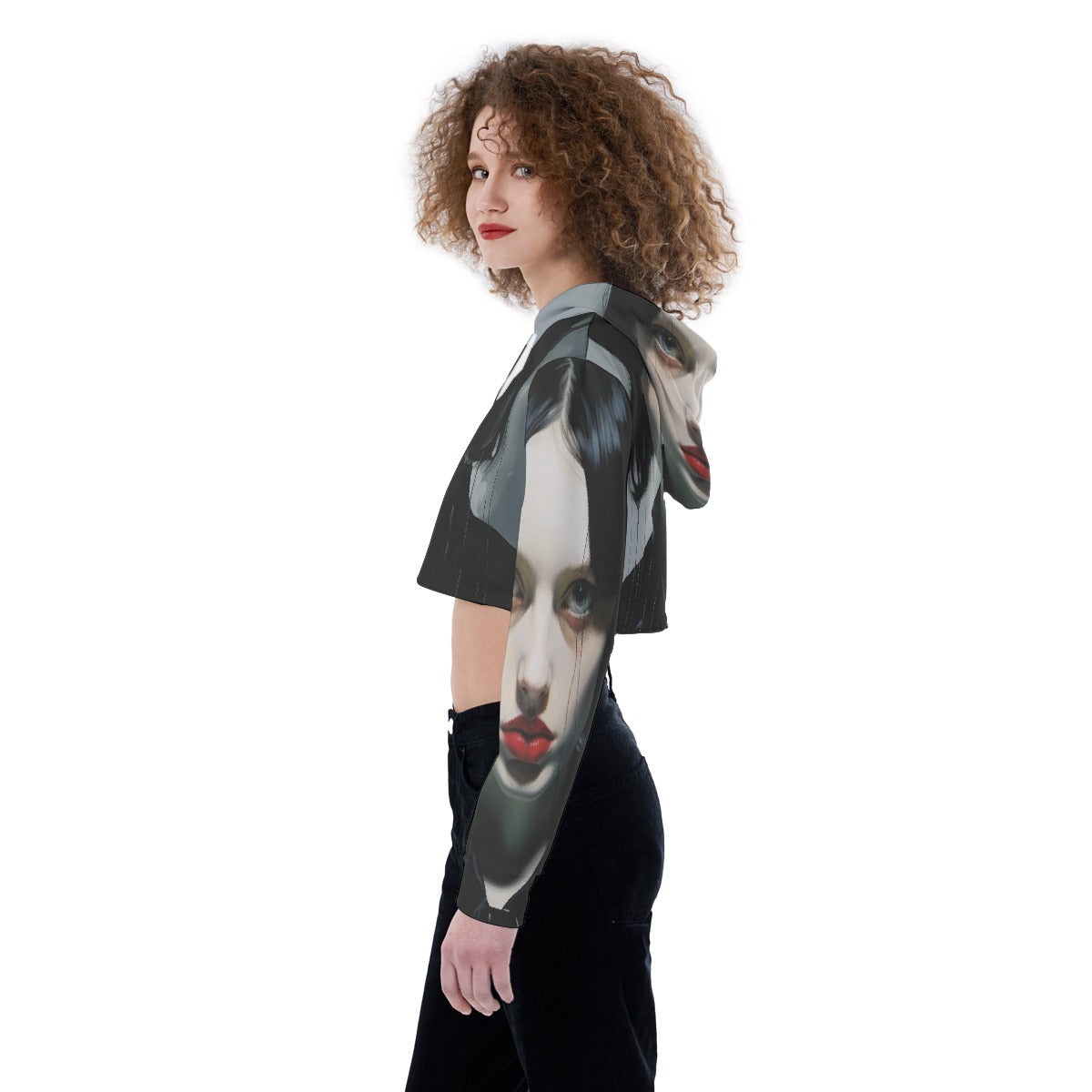All-Over Print Women's Crop Top Hoodie
