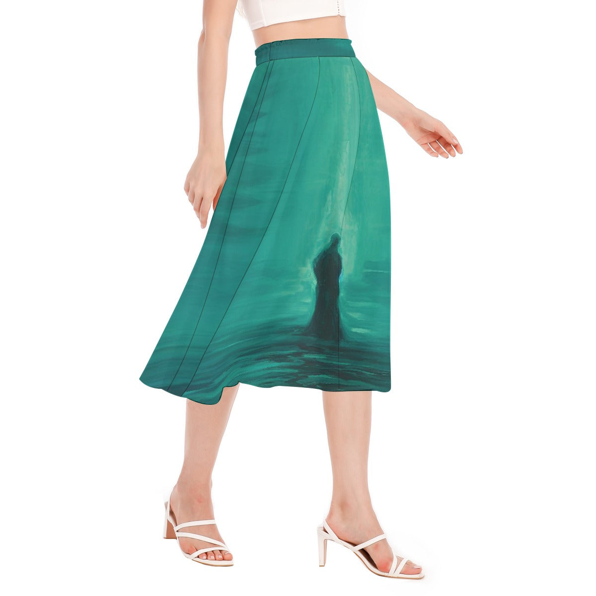 All-Over Print Women's Long Section Chiffon Skirt