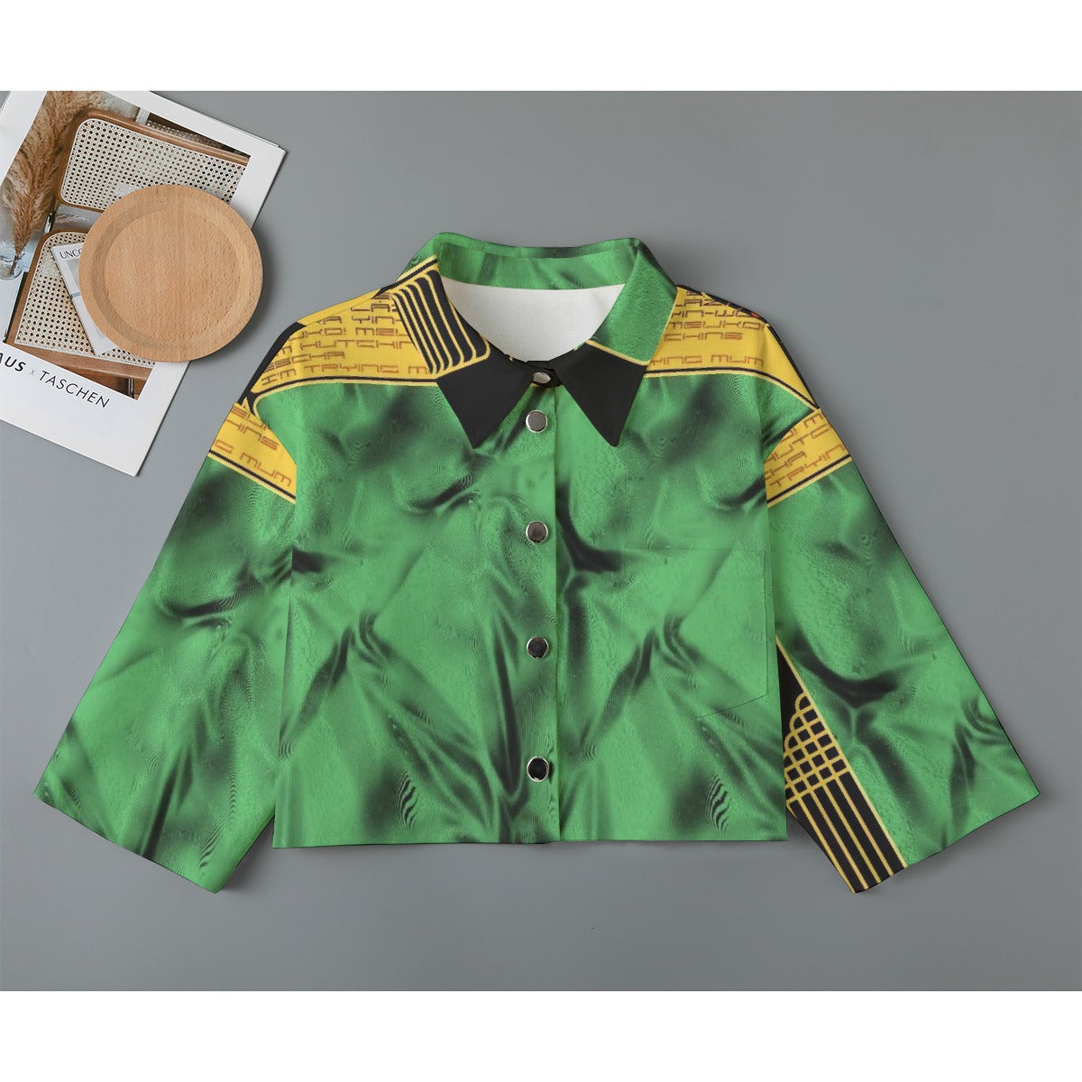 All-Over Print Women's Cropped Jacket | 245GSM Cotton