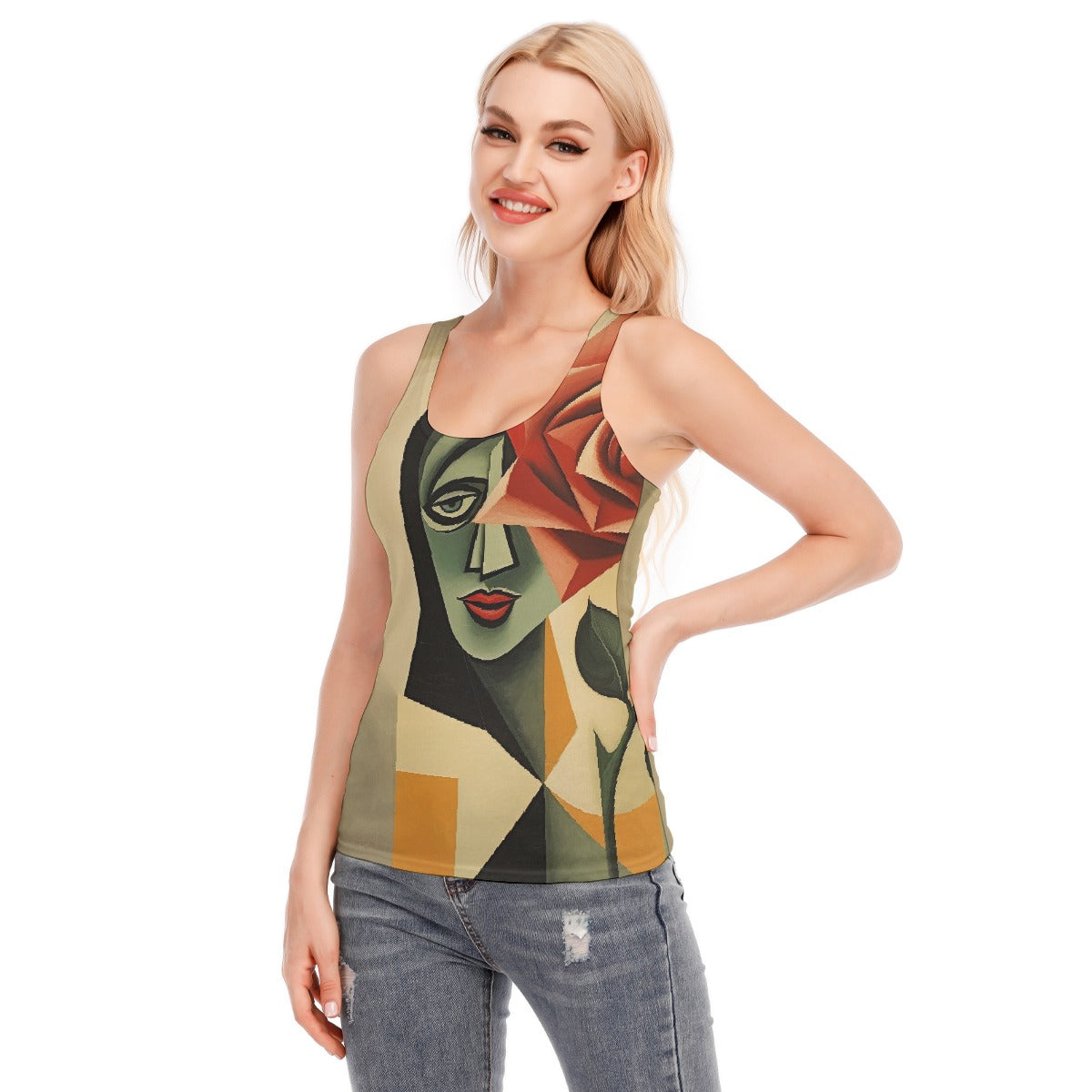All-Over Print Women's Racer Vest | 190GSM Cotton