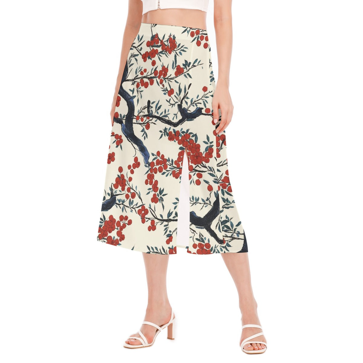 All-Over Print Women's High Slit Long Skirt