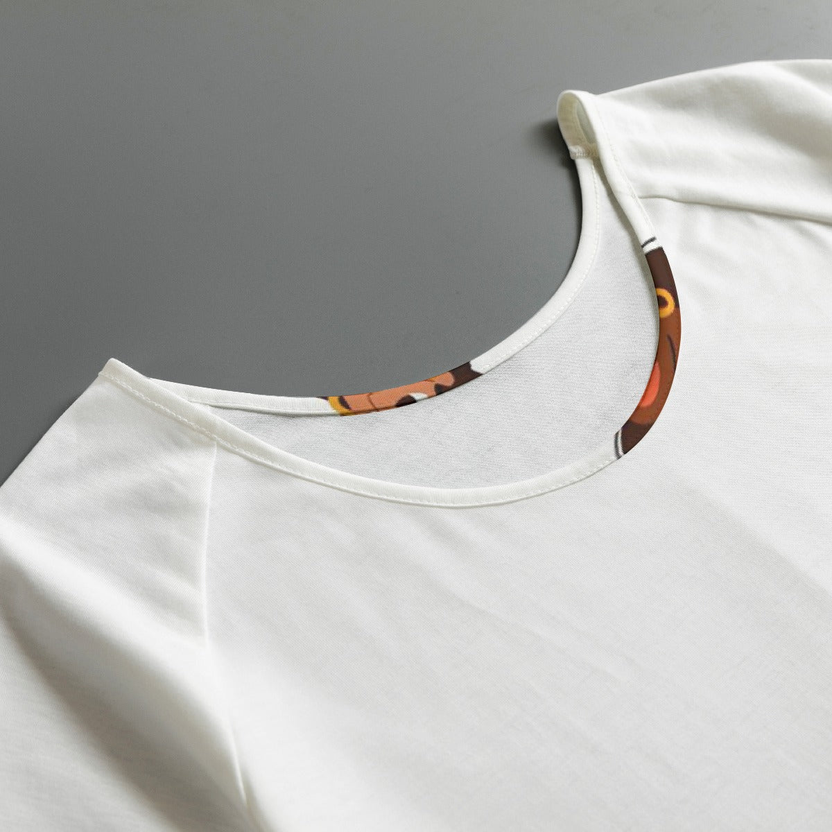 All-Over Print Women's Round Neck T-shirt With Raglan Sleeve