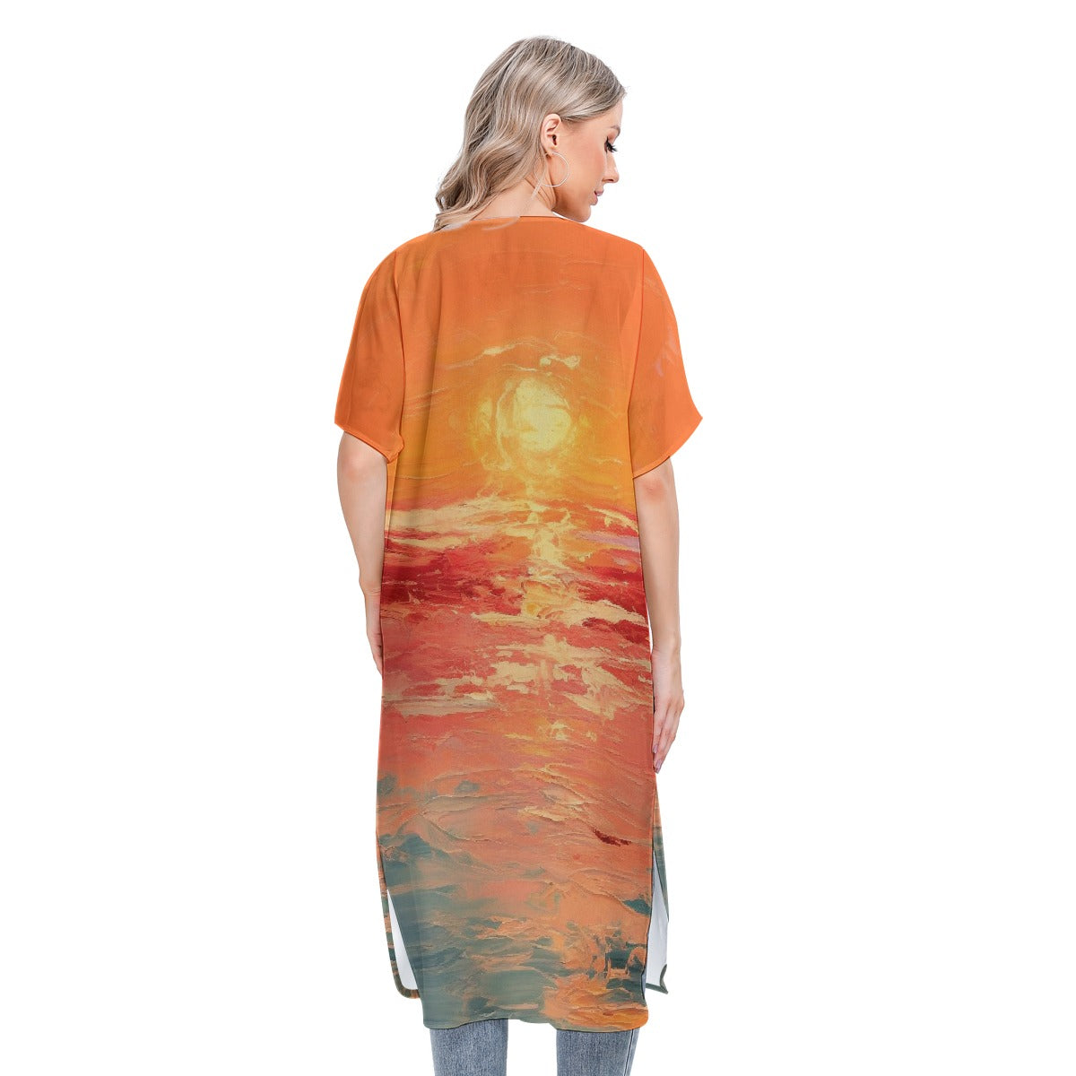 All-Over Print Women's Short Sleeve Cardigan