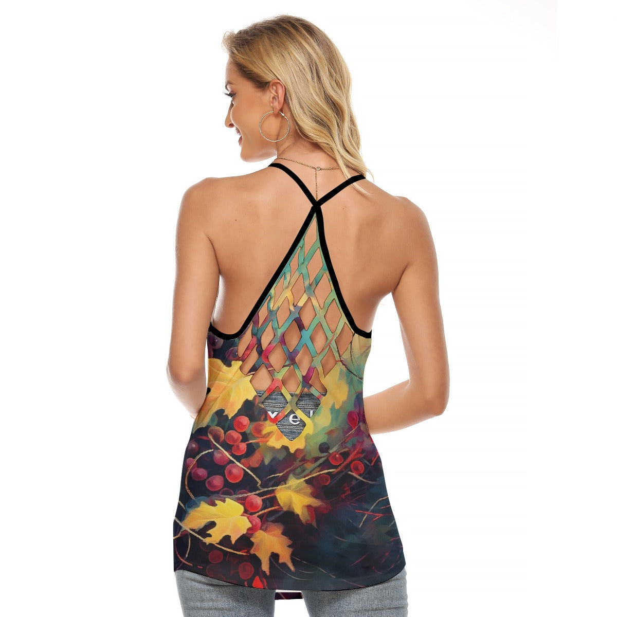 All-Over Print Women's Criss-Cross Open Back Tank Top