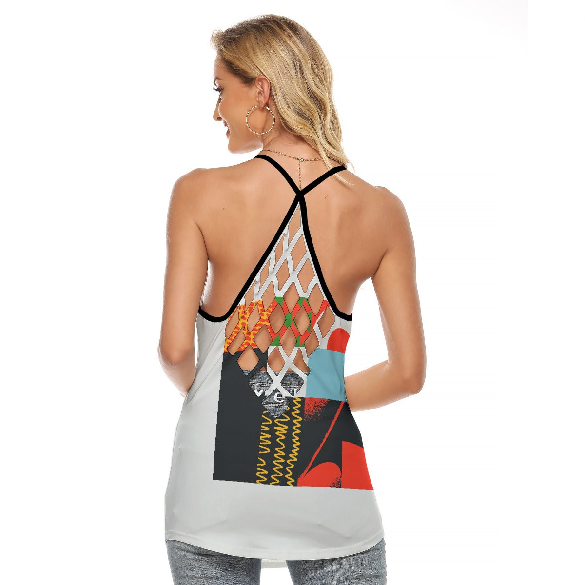 All-Over Print Women's Criss-Cross Open Back Tank Top