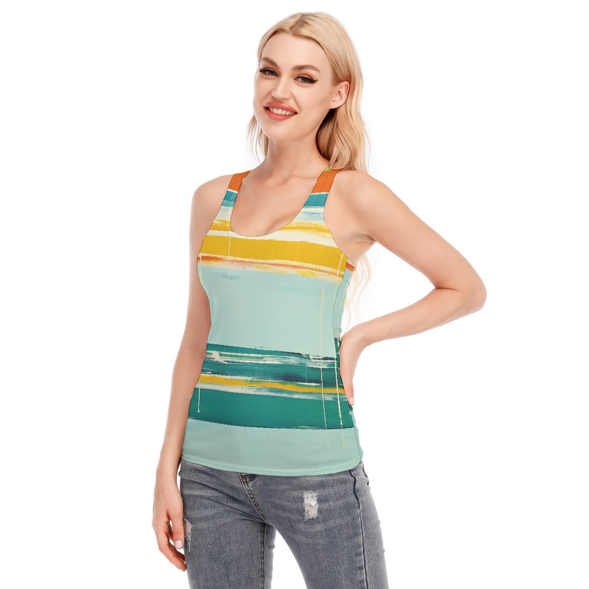All-Over Print Women's Racer Vest | 190GSM Cotton
